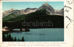 1901 Tátra, Magas-Tátra, Vysoké Tatry; Csorba-tó, Kriván-csúcs és Szoliszkó hegy. Cattarino kiadása / Partie beim Csorba-See mit der Kriván-Spitze und Solisko-Berg / Strbské pleso / lake, mountains (EK)