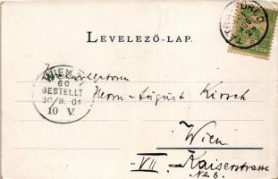 1901 Tátra, Magas-Tátra, Vysoké Tatry; Csorba-tó, Kriván-csúcs és Szoliszkó hegy. Cattarino kiadása ...