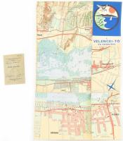 1948 Agárd, Velencetavi és Környéki Dolgozók Horgász Egyesülete tagsági igazolvány + 1969 A Velencei-tó és környéke térkép, Kartográfiai Vállalat, 67x47 cm