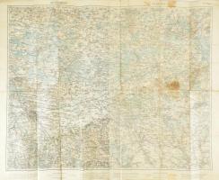 cca 1915 Lemberg (Lviv/Lwów) és Brody (Brodi) térképe, Wien, K. u. K. Militärgeographisches Institut, összeragasztották a két térképszelvényt, foltos, hajtott, 62x78 cm