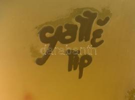 Gallé TIP jelzésű váza és lámpa búra nélkül, kopásnyomokkal, m:23,5-35cm