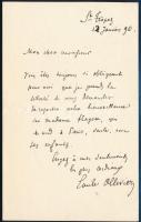 1894 Émile Ollivier (1825-1913) francia miniszterelnök, Liszt Ferenc vejének autográf levele / Autoraph letter of Émile Olivier (1825-1913) prime minister of France and son in law of Franz Liszt on two pages