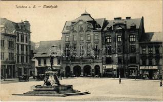Decín, Tetschen; Marktplatz, Alois Barsch, Picks / square, shops