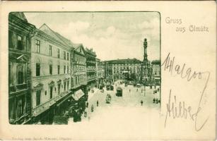 1900 Olomouc, Olmütz; square, tram