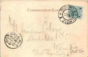 1900 Olomouc, Olmütz; square, tram