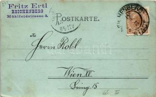 1899 (Vorläufer) Liberec, Reichenberg; Bismarckplatz / square in winter (fl)