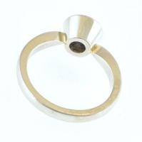 Arany (Au/14) Moissanite ékítéses (0,94ct) gyűrű, fehérarany, jelzett, 53-as méret, bruttó:4,4g (GLO...