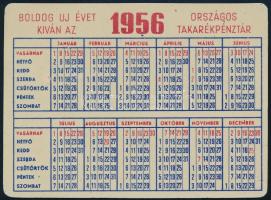 1956 Államkölcsön fém reklámos kártyanaptár 7x9,5 cm