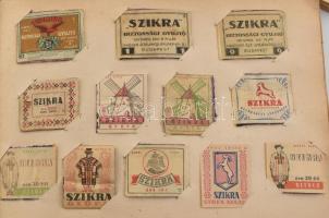 cca 1950-1960 Gyufacímke gyűjtemény, 3 db füzetben + szétesett kis berakóban