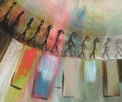 Nagy Imola (1976-): Kifordult önmagából a világ. Akril, vászon, keret nélkül, jelzett, 60x80cm