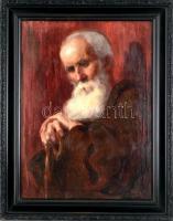 Gálocsy v. Gálozcy P. jelzéssel: Zsidó (?) férfi portréja. Olaj, vászon. Hátoldalán töredékes címkével. Dekoratív fa keretben. 61×45 cm.