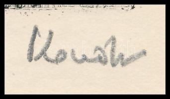 Kondor Béla (1931-1972): Asszony tükörrel. Rézkarc, papír, utólagos jelzéssel, paszpartuban, 11×8 cm