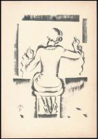 Molnár C. Pál (1894-1981): Telefonos kisasszony. Kis szériás ofszet, papír, 29,5×21 cm