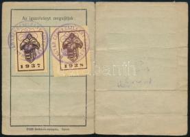 1936 Fényképes cserkészleány igazolvány