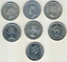 Kanada 1944-1968. 25c Ag (7x) 3 klf típusban összesen 7klf db T:1,2,3