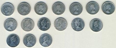 Kanada 1947-1968. 10c Ag 3 klf típusban 9klf ,összesen 16db T:1,2,3