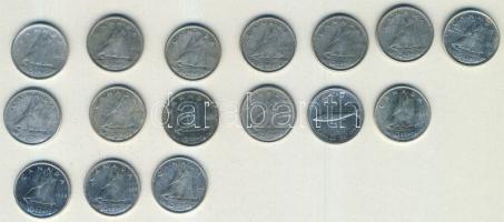 Kanada 1947-1968. 10c Ag 3 klf típusban 9klf ,összesen 16db T:1,2,3