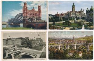 17 db RÉGI külföldi város képeslap vegyes minőségben / 17 pre-1945 European town-view postcards in mixed quality