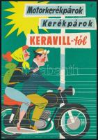 Motorkerékpárok a Keravill-tól villamosplakát, 23,5×16,5 cm