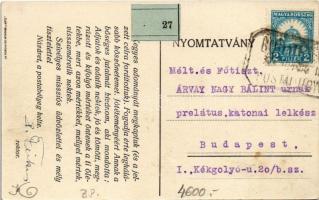 1927 Budapest XXII. Budatétény, Názáret missziósház. Hátoldalon a rektor aláírása