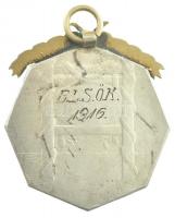 Berán Lajos (1882-1943) 1916. "Elsők" jelzett Ag úszó díjérem aranyozott fém rátéttel, fül...