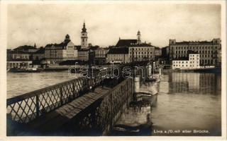 1930 Linz, mit alter Brücke / old bridge