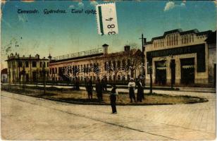 1915 Temesvár, Timisoara; Gyárváros, Turul cipőgyár / Fabric, shoe factory (kopott sarkak / worn corners)