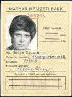 1979-1987 Magyar Nemzeti Bank főcsoportvezetői igazolvány.