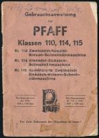 cca 1920-1940 Pfaff 110,114, 115 varrógép ismertető füzetkéje, szakadt, foltos, 28 p.