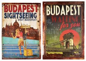 2 db modern Budapest plakát kartonra kasírozva, 41×28 cm