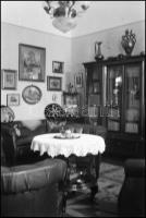 Régi lakásbelsők, 5 db fotónegatív, 6×9 és 4,5×6 cm