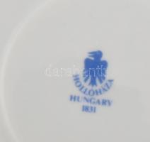 Hollóházi ibolya mintás 6 személydes teáskészlet, matricás porcelán, egy apró lepattanás a csészén, ...