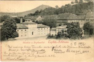 1897 (Vorläufer) Teplice, Teplitz-Schönau; Steinbad u. Stephansbad / spas (EB)
