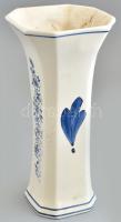 Holland Delft porcelán váza, vízkőnyomokkal, jelzett, m:24,5cm