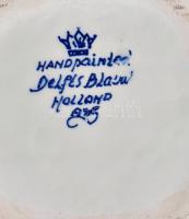 Holland Delft porcelán váza, vízkőnyomokkal, jelzett, m:24,5cm