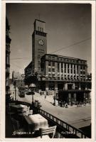 1941 Jablonec nad Nisou, Gablonz an der Neisse; Rathaus, Parisier Salon / town hall, tram, shops, automobiles