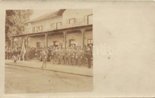 Karlóca Railway-station with soldiers Photo
