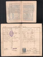 cca 1910-98 vegyes okmány tétel, össz 8 db: cca 1910 Debreceni Református Főiskola leckekönyv, többe...