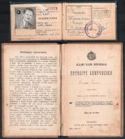 cca 1910-98 vegyes okmány tétel, össz 8 db: cca 1910 Debreceni Református Főiskola leckekönyv, többe...