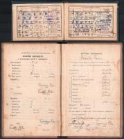 cca 1910-98 vegyes okmány tétel, össz 8 db: cca 1910 Debreceni Református Főiskola leckekönyv, többe...