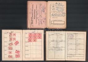 cca 1910-98 vegyes okmány tétel, össz 8 db: cca 1910 Debreceni Református Főiskola leckekönyv, többe...