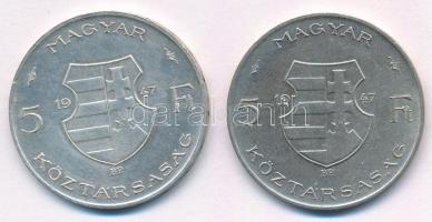 1947. 5Ft Ag "Kossuth" (2x) T:2
Adamo F8.1