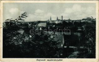 1935 Kaposvár, látkép madártávlatból (szakadás / tear)