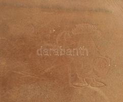 cca 1970-1980 Retró Állami Biztosító bőr diáktárca, kopott, 11x9 cm