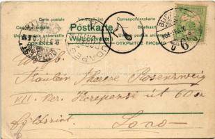 1903 Greeting art postcard with angel and lady. litho (EK)