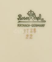 Rosenthal virágmintás bonbonniere, matricás porcelán, kopásnyomokkal, jelzett, 13x13cm