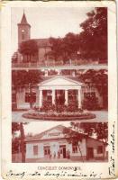 1936 Domony, templom, Both Menyhért kastélya, Hangya szövetkezet üzlete és saját kiadása (kopott élek / worn edges)