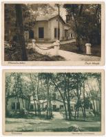 Piliscsaba - 4 db RÉGI város képeslap: tiszti étkezde, északi tábor / 4 pre-1945 town-view postcards