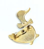 Kacsás kézzel szegett selyem kendő 50x50cm kacsás brossal