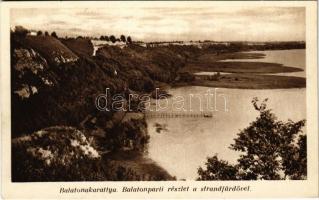 1938 Balatonakarattya, Balaton parti részlet a strandfürdővel